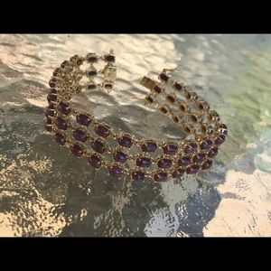 18K Y. Gold Over Solid S. S. 40.0 CTW Ruby 7.5 In